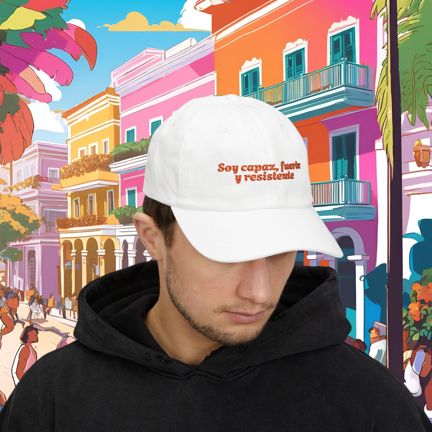 'Soy capaz, fuerte y resistente' - Afirmaciones Dad Hat