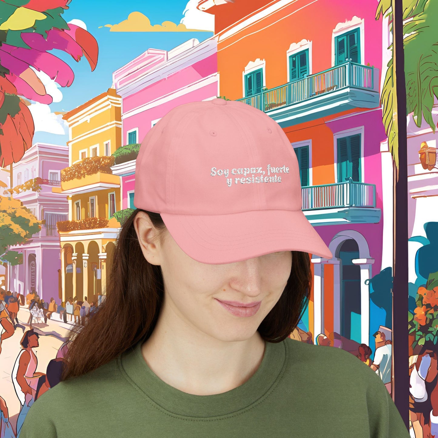 'Soy capaz, fuerte y resistente' - Afirmaciones Dad Hat