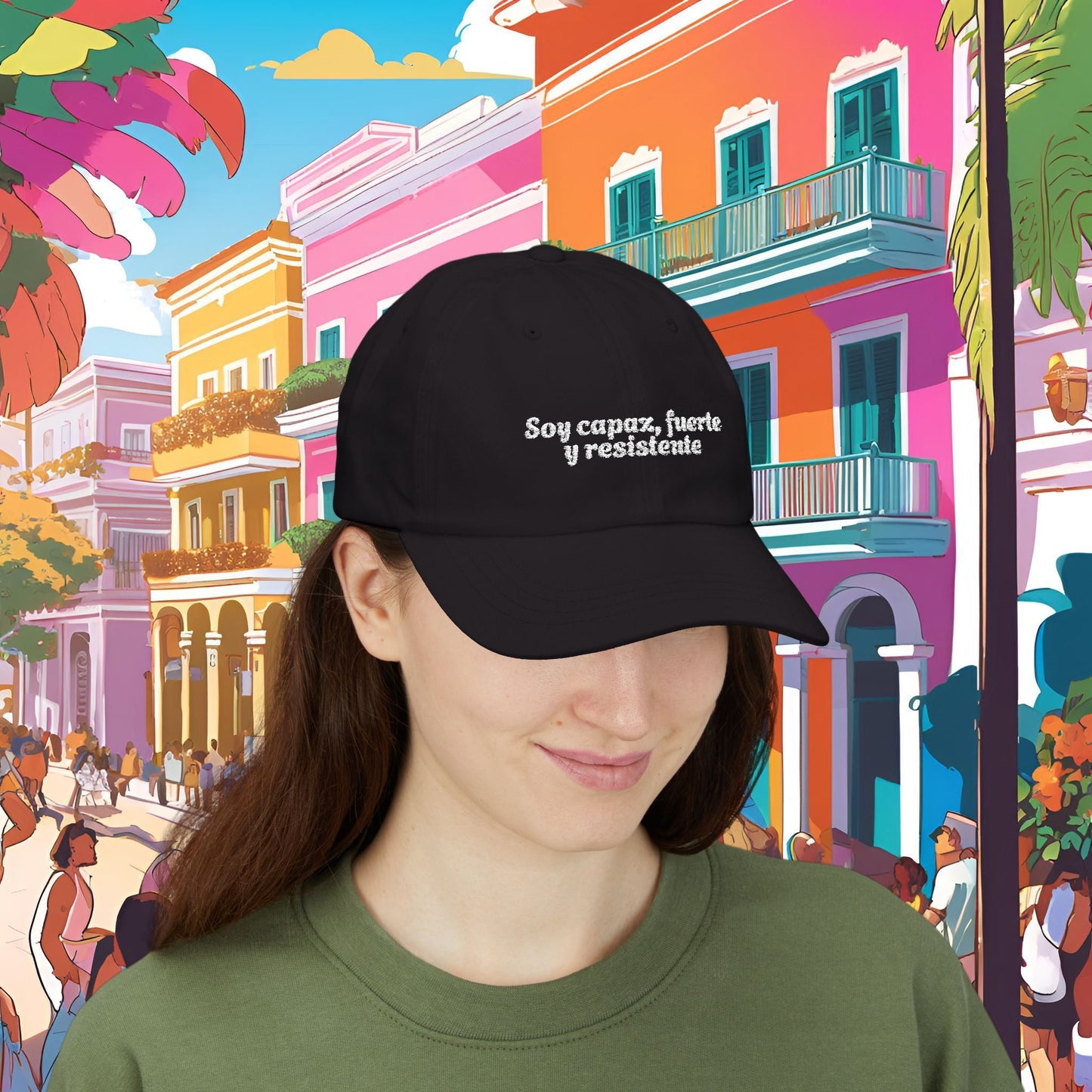 'Soy capaz, fuerte y resistente' - Afirmaciones Dad Hat